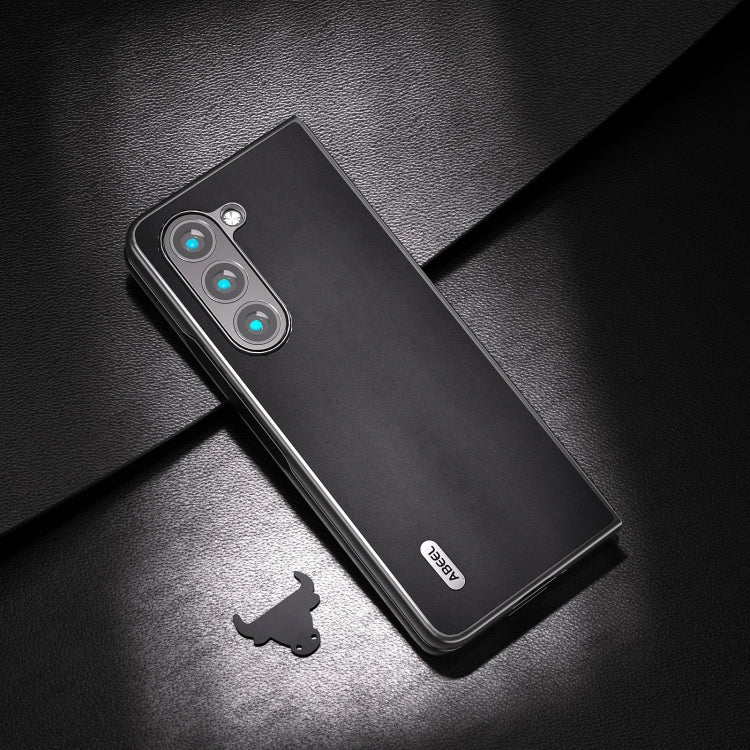 For Samsung Galaxy Z Fold5 ABEEL Genuine Leather Xiaoya Series Phone Case(Black) - free shipping - PMC TechLife - Order now!