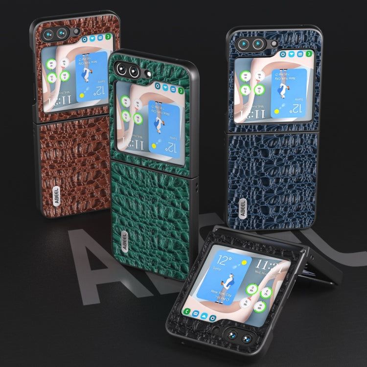 For Samsung Galaxy Z Flip5 ABEEL Genuine Leather Sky Series Black Edge Phone Case(Black) - free shipping - PMC TechLife - Order now!
