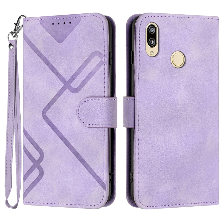 For Huawei Y6 2019 Line Pattern Skin Feel Leather Phone Case(Light Purple) - free shipping - PMC TechLife - Order now!