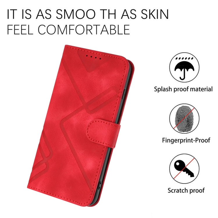 For Honor 70 Lite Line Pattern Skin Feel Leather Phone Case(Red) - free shipping - PMC TechLife - Order now!