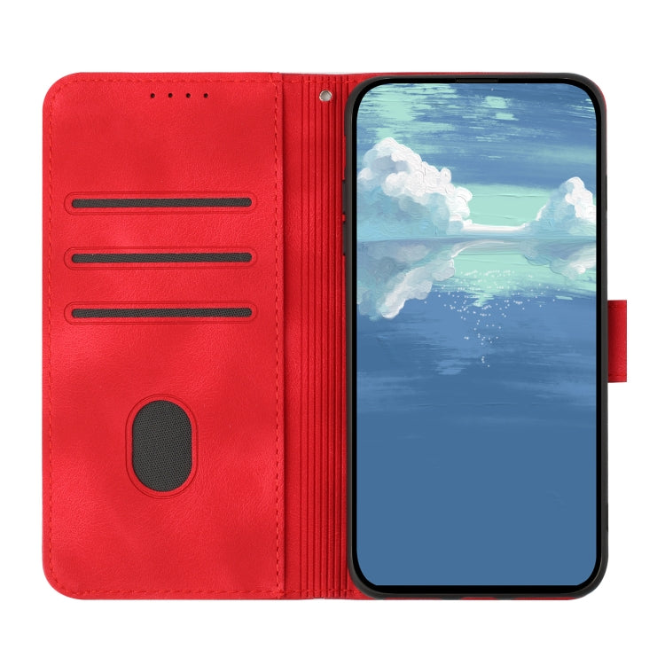 For Honor Magic5 Lite 5G Line Pattern Skin Feel Leather Phone Case(Red) - free shipping - PMC TechLife - Order now!