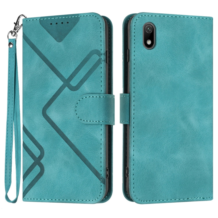 For Honor 8S Line Pattern Skin Feel Leather Phone Case(Light Blue) - free shipping - PMC TechLife - Order now!