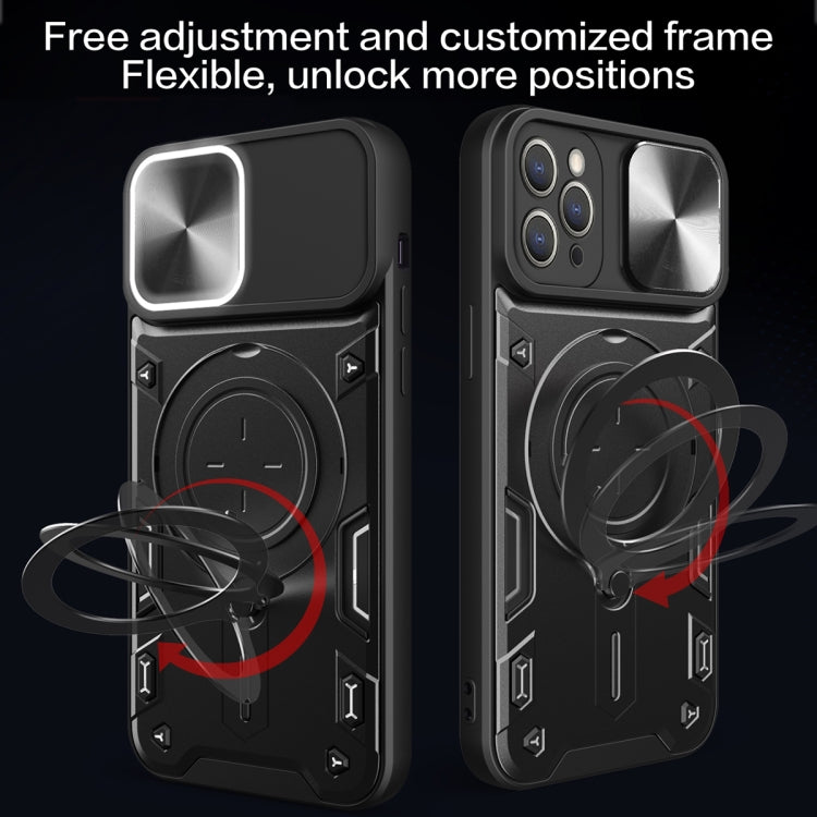 For iPhone 12 Pro CD Texture Sliding Camshield Magnetic Holder Phone Case(Black) - free shipping - PMC TechLife - Order now!