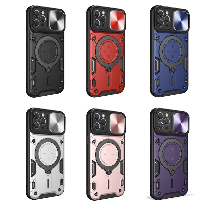 For iPhone 11 Pro Max CD Texture Sliding Camshield Magnetic Holder Phone Case(Silver) - free shipping - PMC TechLife - Order now!
