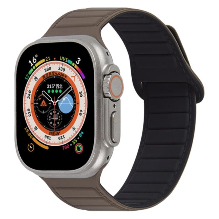 For Apple Watch Ultra 49mm Loop Magnetic Silicone Watch Band(Coffee Black) - Watch Bands by PMC TechLife | Online Shopping South Africa | PMC TechLife