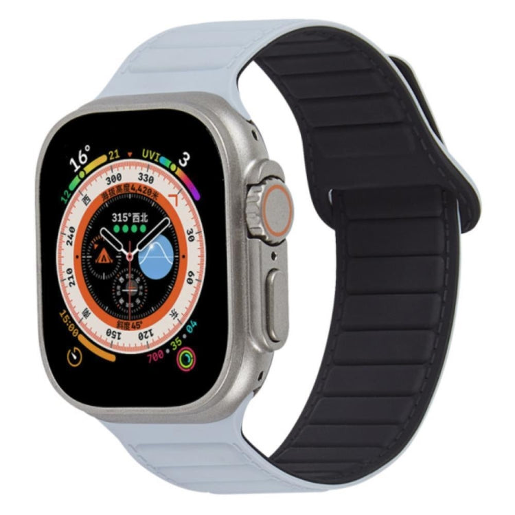 For Apple Watch SE 40mm Loop Magnetic Silicone Watch Band(Grey Black) - Watch Bands by PMC TechLife | Online Shopping South Africa | PMC TechLife