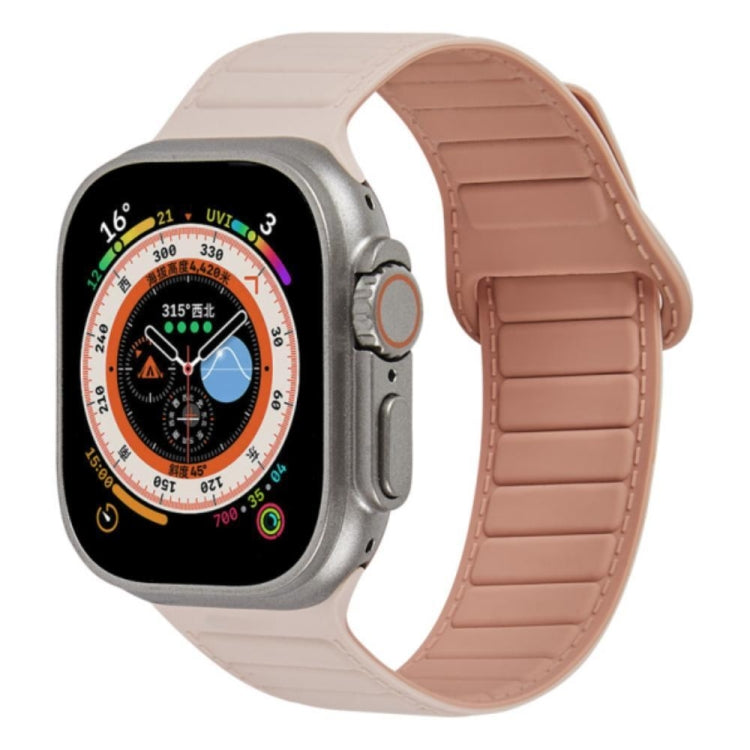 For Apple Watch SE 44mm Loop Magnetic Silicone Watch Band(Pink) - Watch Bands by PMC Jewellery | Online Shopping South Africa | PMC Jewellery