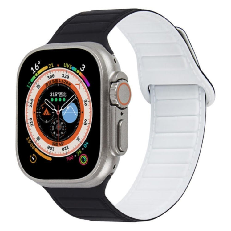 For Apple Watch 38mm Loop Magnetic Silicone Watch Band(Black White) - Watch Bands by PMC TechLife | Online Shopping South Africa | PMC TechLife