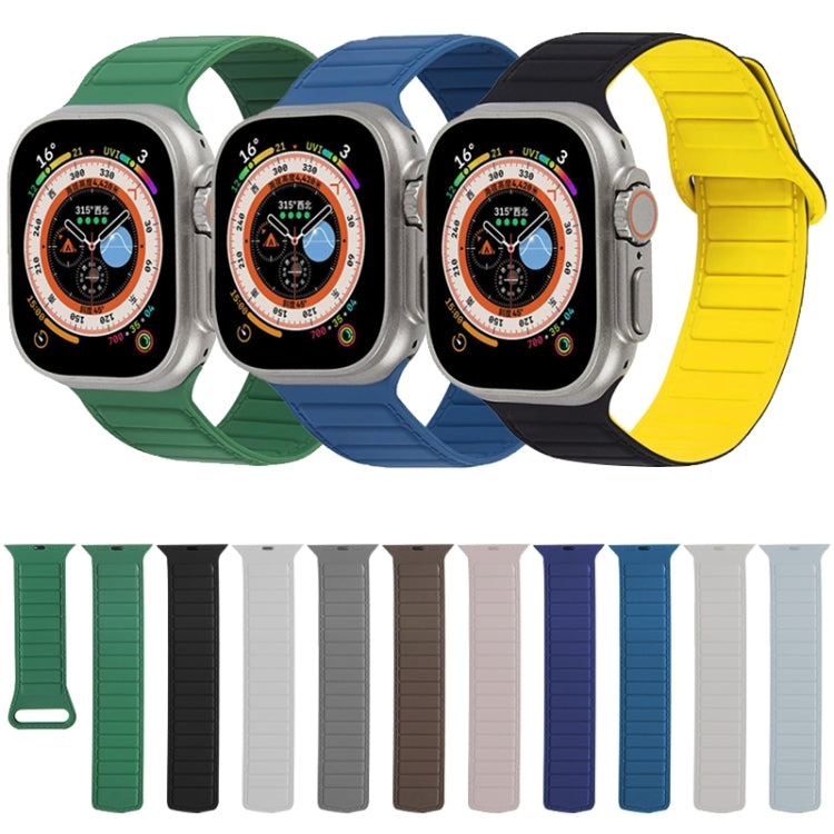 For Apple Watch SE 2022 40mm Loop Magnetic Silicone Watch Band(Black Orange) - Watch Bands by PMC TechLife | Online Shopping South Africa | PMC TechLife