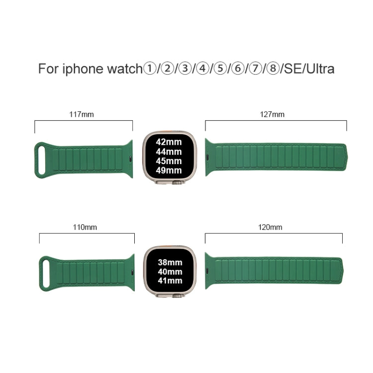 For Apple Watch 8 45mm  Loop Magnetic Silicone Watch Band(White Black) - Watch Bands by PMC Jewellery | Online Shopping South Africa | PMC Jewellery