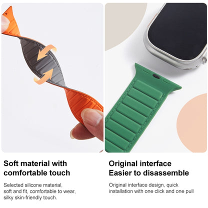 For Apple Watch 7 41mm Loop Magnetic Silicone Watch Band(Grey Orange) - Watch Bands by PMC Jewellery | Online Shopping South Africa | PMC Jewellery