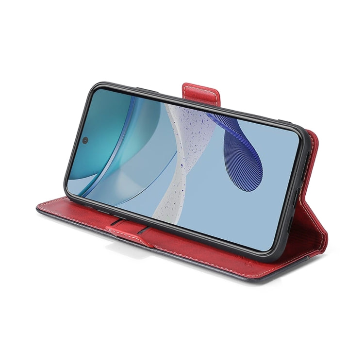 For Xiaomi Redmi Note 12S 4G Contrast Color Side Buckle Leather Phone Case(Red + Black) - free shipping - PMC TechLife - Order now!