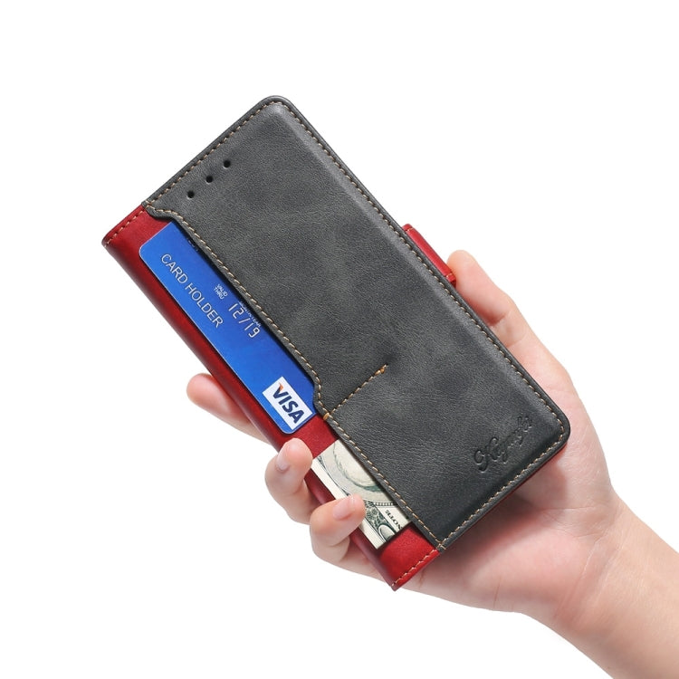 For Xiaomi Redmi Note 12S 4G Contrast Color Side Buckle Leather Phone Case(Red + Black) - free shipping - PMC TechLife - Order now!