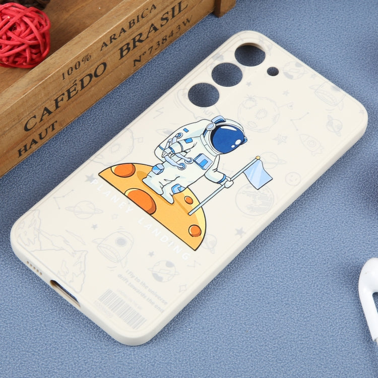 For Samsung Galaxy S20+ Astronaut Pattern Silicone Straight Edge Phone Case(Planet Landing-White) - free shipping - PMC TechLife - Order now!