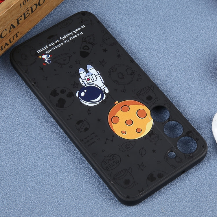 For Samsung Galaxy A81 Astronaut Pattern Silicone Straight Edge Phone Case(Planet Landing-Black) - free shipping - PMC TechLife - Order now!