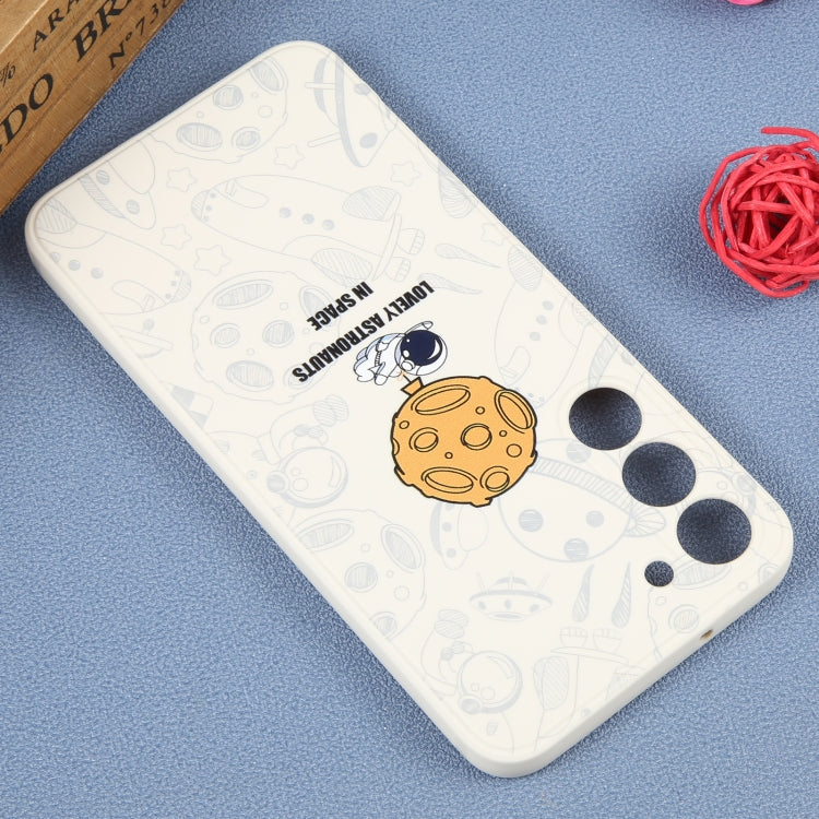 For Samsung Galaxy A51 Astronaut Pattern Silicone Straight Edge Phone Case(Lovely Astronaut-White) - free shipping - PMC TechLife - Order now!
