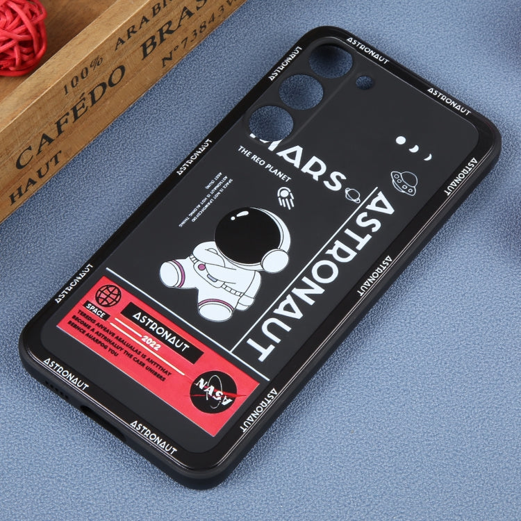 For Samsung Galaxy A50 Astronaut Pattern Silicone Straight Edge Phone Case(Mars Astronaut-Black) - free shipping - PMC TechLife - Order now!
