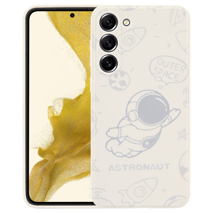 For Samsung Galaxy A50 Astronaut Pattern Silicone Straight Edge Phone Case(Flying Astronaut-White) - free shipping - PMC TechLife - Order now!