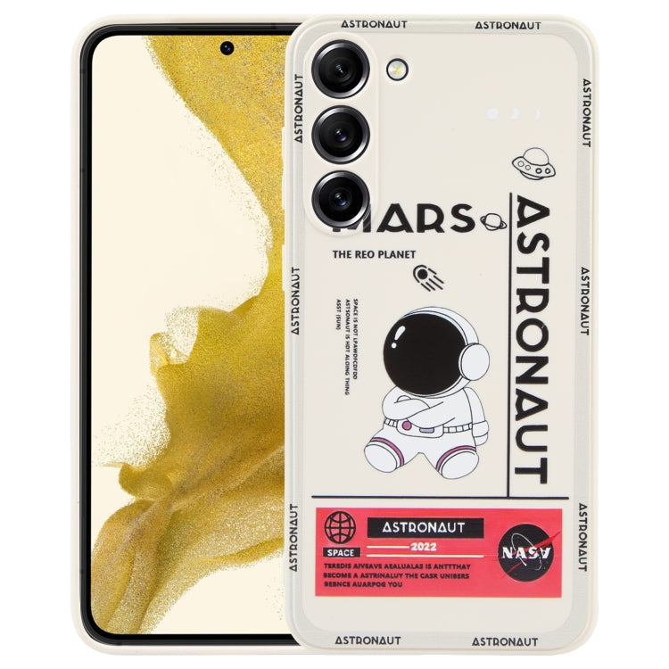 For Samsung Galaxy A12 Astronaut Pattern Silicone Straight Edge Phone Case(Mars Astronaut-White) - free shipping - PMC TechLife - Order now!