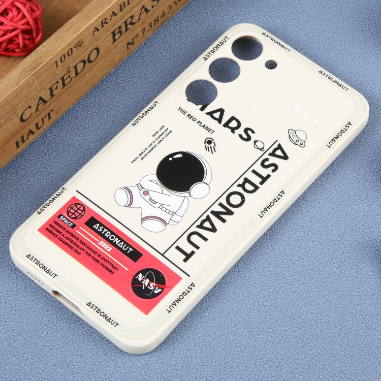 For Samsung Galaxy A12 Astronaut Pattern Silicone Straight Edge Phone Case(Mars Astronaut-White) - free shipping - PMC TechLife - Order now!