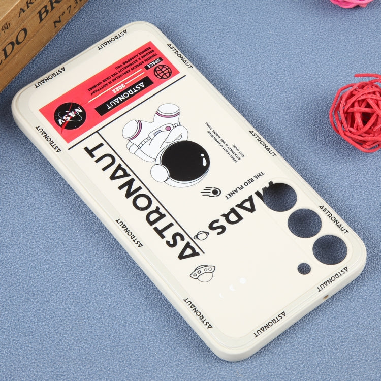For Samsung Galaxy A12 Astronaut Pattern Silicone Straight Edge Phone Case(Mars Astronaut-White) - free shipping - PMC TechLife - Order now!