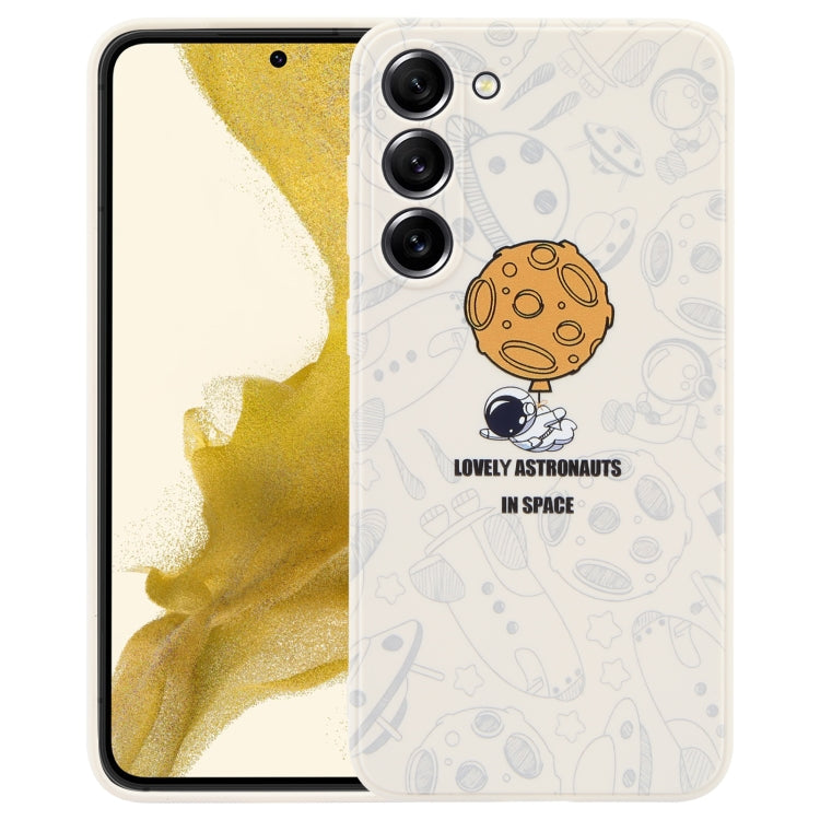 For Samsung Galaxy A12 Astronaut Pattern Silicone Straight Edge Phone Case(Lovely Astronaut-White) - free shipping - PMC TechLife - Order now!