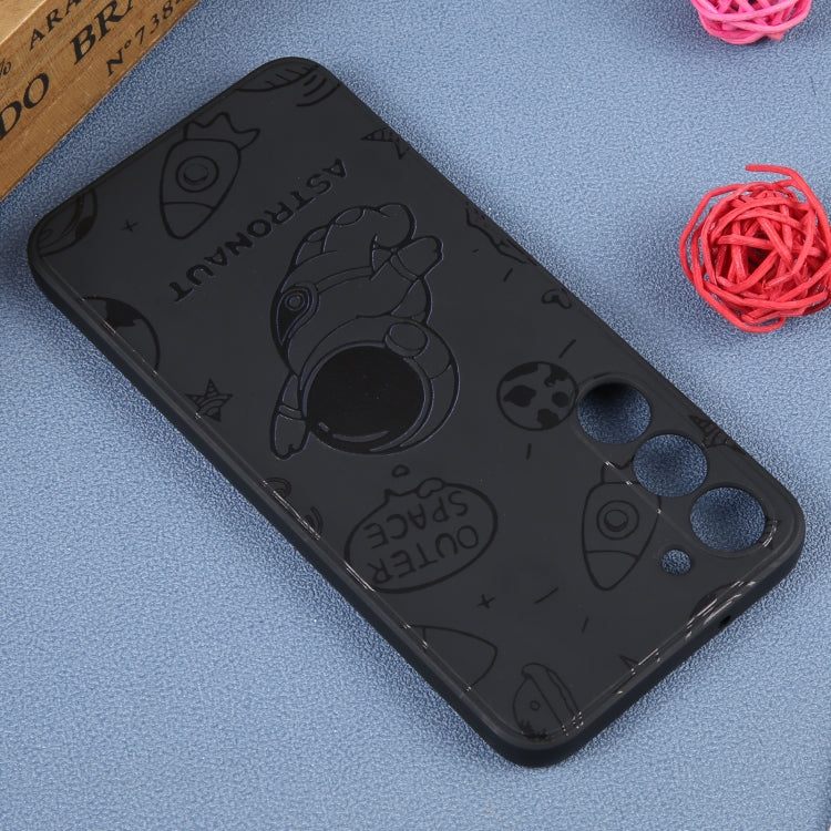 For Samsung Galaxy A03s EU Astronaut Pattern Silicone Straight Edge Phone Case(Flying Astronaut-Black) - free shipping - PMC TechLife - Order now!