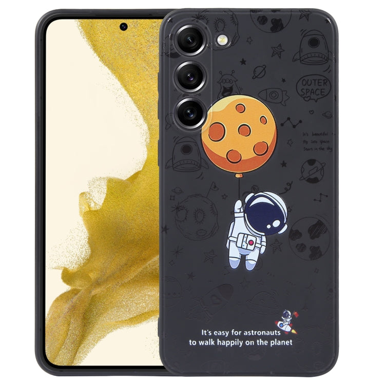 For Samsung Galaxy A21s Astronaut Pattern Silicone Straight Edge Phone Case(Planet Landing-Black) - free shipping - PMC TechLife - Order now!