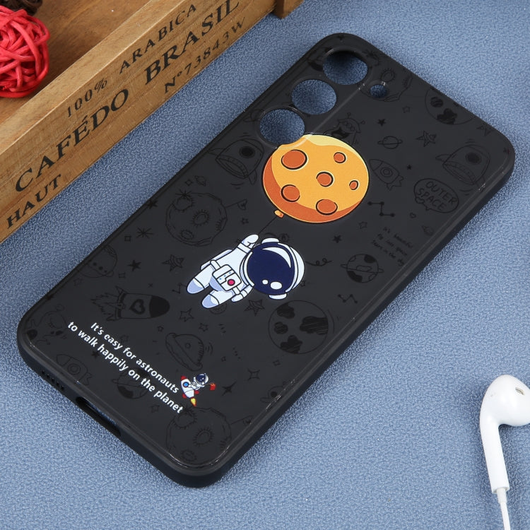 For Samsung Galaxy A21s Astronaut Pattern Silicone Straight Edge Phone Case(Planet Landing-Black) - free shipping - PMC TechLife - Order now!