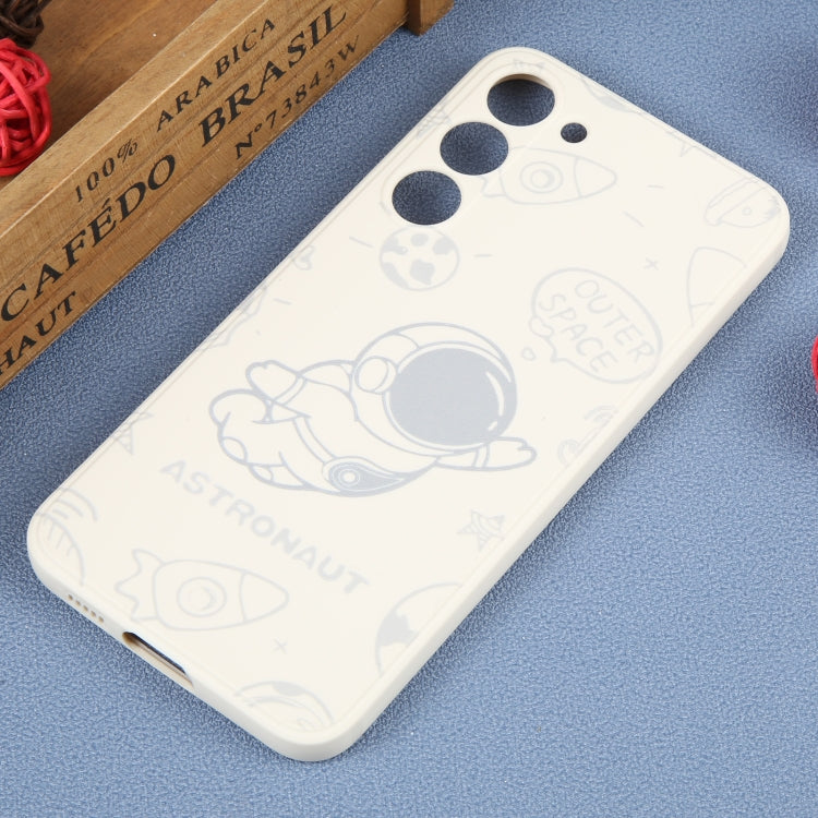 For Samsung Galaxy A21s Astronaut Pattern Silicone Straight Edge Phone Case(Flying Astronaut-White) - free shipping - PMC TechLife - Order now!