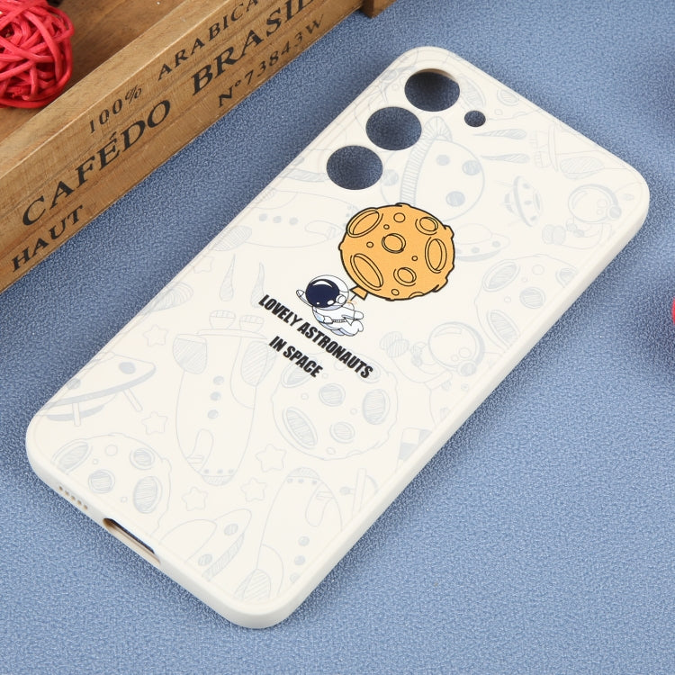For Samsung Galaxy A21s Astronaut Pattern Silicone Straight Edge Phone Case(Lovely Astronaut-White) - free shipping - PMC TechLife - Order now!