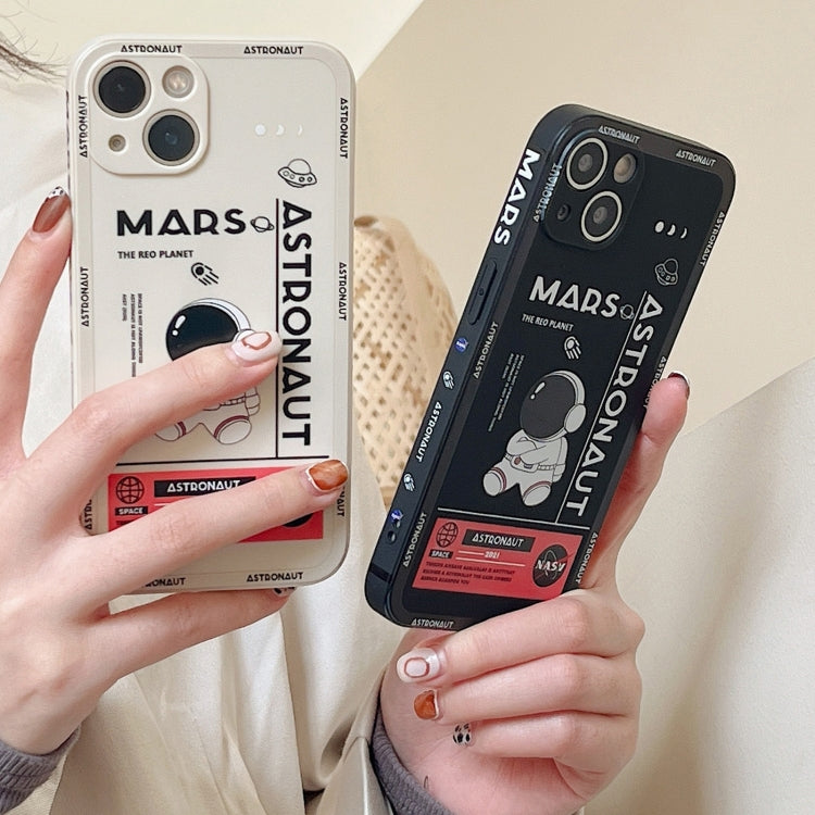 For Samsung Galaxy A91 Astronaut Pattern Silicone Straight Edge Phone Case(Mars Astronaut-White) - free shipping - PMC TechLife - Order now!