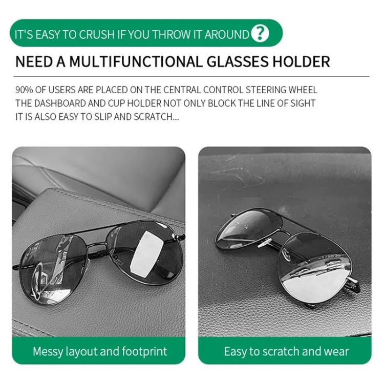 Car Sun Visor Glasses Holder Multifunctional Card Clip Storage Rack(Brown) - Sunglasses & Glasses Clips by PMC TechLife | Online Shopping South Africa | PMC TechLife | Buy Now Pay Later Mobicred