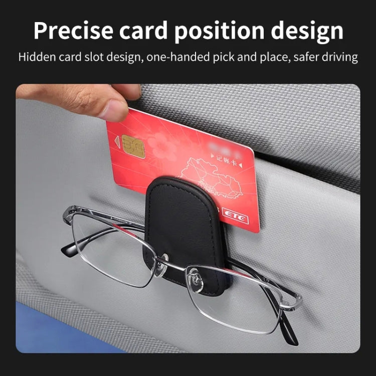 Car Sun Visor Glasses Holder Multifunctional Card Clip Storage Rack(Brown) - Sunglasses & Glasses Clips by PMC TechLife | Online Shopping South Africa | PMC TechLife | Buy Now Pay Later Mobicred