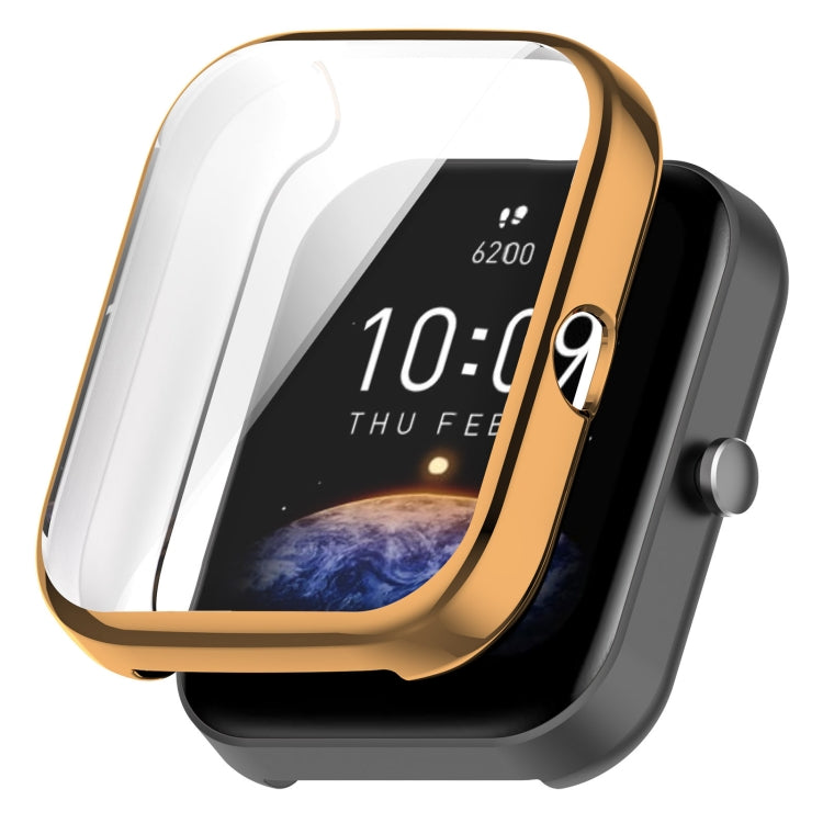 For Amazfit Bip 3 / Bip 3 Pro Universal Full Coverage TPU Electroplating Watch Protective Case(Rose Gold) - Watch Cases by PMC TechLife | Online Shopping South Africa | PMC TechLife