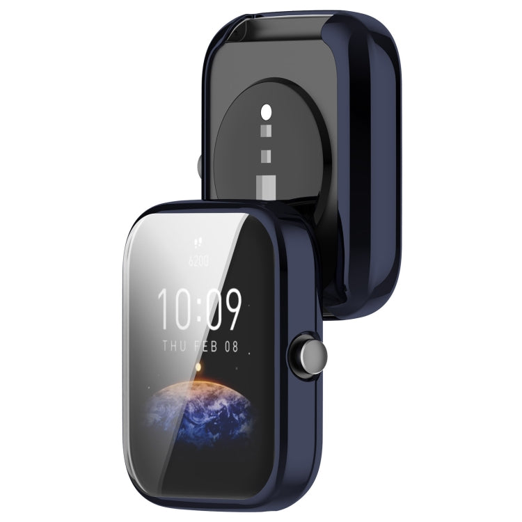 For Amazfit Bip 3 / Bip 3 Pro Universal Full Coverage TPU Electroplating Watch Protective Case(Midnight Blue) - Watch Cases by PMC Jewellery | Online Shopping South Africa | PMC Jewellery