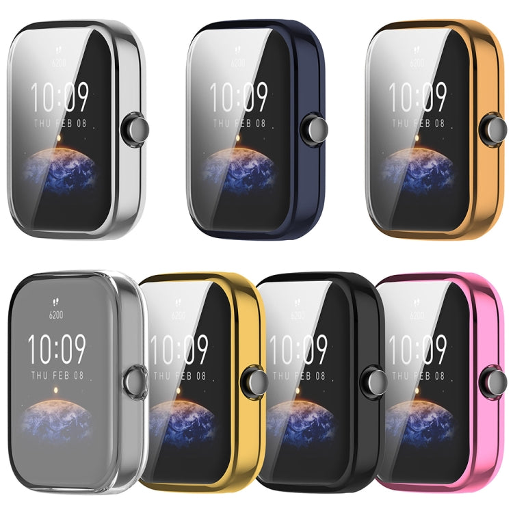 For Amazfit Bip 3 / Bip 3 Pro Universal Full Coverage TPU Electroplating Watch Protective Case(Silver) - Watch Cases by PMC TechLife | Online Shopping South Africa | PMC TechLife