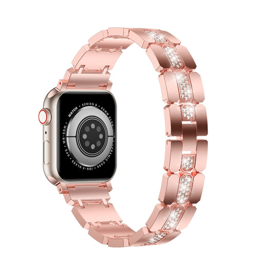 Diamond Metal Watch Band For Apple Watch Ultra 49mm(Pink) - Watch Bands by PMC Jewellery | Online Shopping South Africa | PMC Jewellery