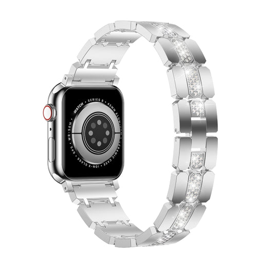 Diamond Metal Watch Band For Apple Watch 4 44mm(Silver) - Watch Bands by PMC Jewellery | Online Shopping South Africa | PMC Jewellery