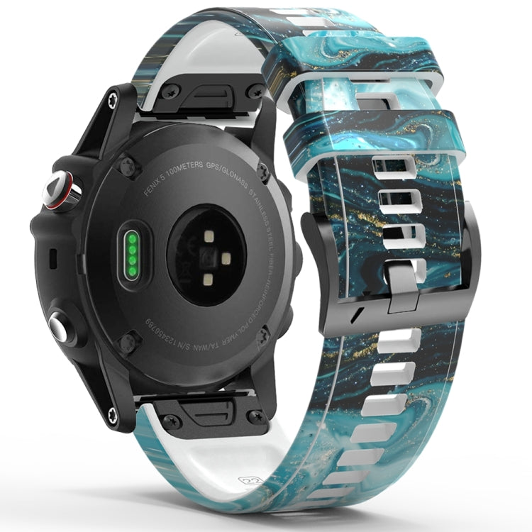 For Garmin Forerunner 965 / 955 / 945 / 935 Printing Quick Release Silicone Watch Band(Marble) - Watch Bands by PMC TechLife | Online Shopping South Africa | PMC TechLife