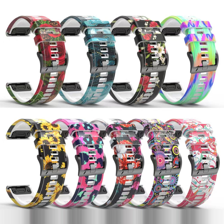 For Garmin Forerunner 965 / 955 / 945 / 935 Printing Quick Release Silicone Watch Band(Graffiti) - Watch Bands by PMC TechLife | Online Shopping South Africa | PMC TechLife