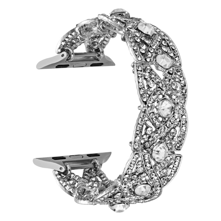 Diamonds Twist Metal Watch Band For Apple Watch 9 41mm(Silver) - Watch Bands by PMC TechLife | Online Shopping South Africa | PMC TechLife