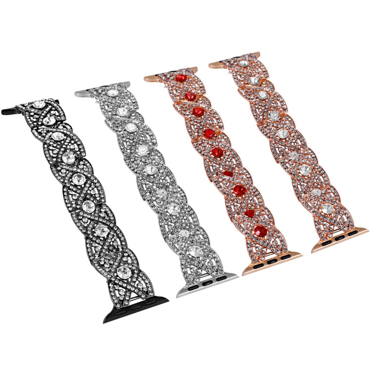 Diamonds Twist Metal Watch Band For Apple Watch 3 38mm(Silver) - Watch Bands by PMC TechLife | Online Shopping South Africa | PMC TechLife