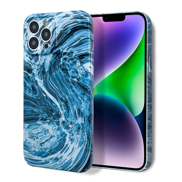 For iPhone 13 mini Marble Pattern Phone Case(Navy Blue White) - iPhone 13 mini Cases by PMC TechLife | Online Shopping South Africa | PMC TechLife