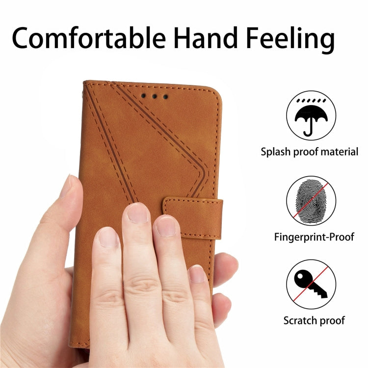 For Huawei P60 Pro Stitching Embossed Leather Phone Case(Brown) - free shipping - PMC TechLife - Order now!