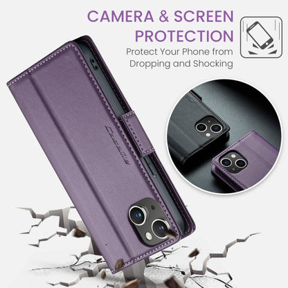 For iPhone 14 Plus CaseMe 023 Butterfly Buckle Litchi Texture RFID Anti-theft Leather Phone Case(Pearly Purple) - iPhone 14 Plus Cases by CaseMe | Online Shopping South Africa | PMC Jewellery