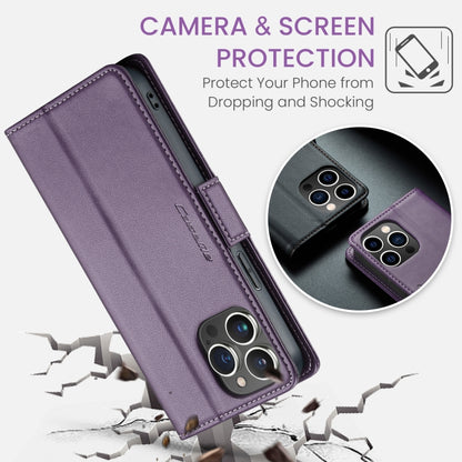 For iPhone 14 Pro CaseMe 023 Butterfly Buckle Litchi Texture RFID Anti-theft Leather Phone Case(Pearly Purple) - iPhone 14 Pro Cases by CaseMe | Online Shopping South Africa | PMC Jewellery