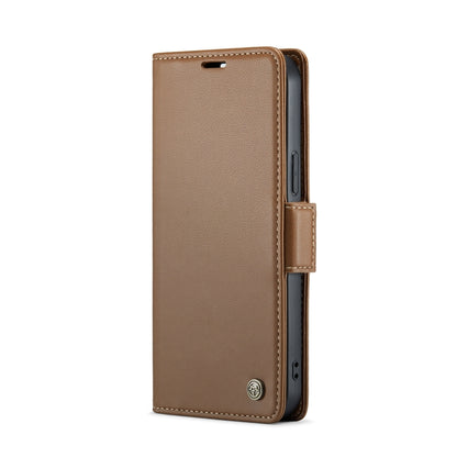 For iPhone 13 Pro CaseMe 023 Butterfly Buckle Litchi Texture RFID Anti-theft Leather Phone Case(Brown) - iPhone 13 Pro Cases by CaseMe | Online Shopping South Africa | PMC Jewellery