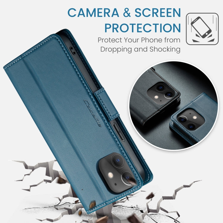 For iPhone 12 / 12 Pro CaseMe 023 Butterfly Buckle Litchi Texture RFID Anti-theft Leather Phone Case(Blue) - iPhone 12 / 12 Pro Cases by CaseMe | Online Shopping South Africa | PMC Jewellery