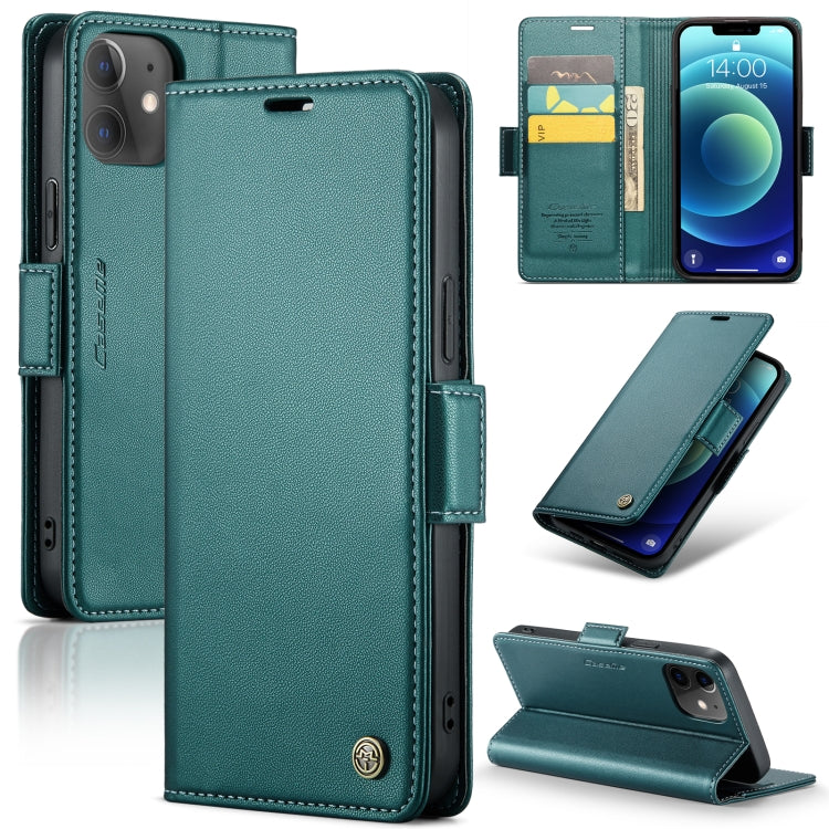 For iPhone 12 / 12 Pro CaseMe 023 Butterfly Buckle Litchi Texture RFID Anti-theft Leather Phone Case(Pearly Blue) - iPhone 12 / 12 Pro Cases by CaseMe | Online Shopping South Africa | PMC Jewellery